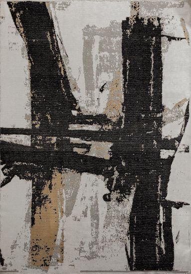 Paradigm Grey & Black Abstract Area Rug