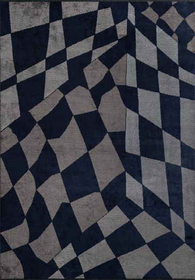 Reverence Blue & Grey Abstract Modern Rug