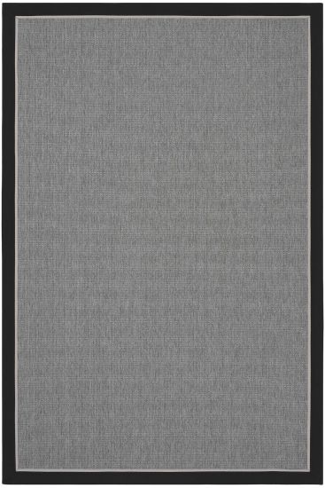 Sisal85 Black Charcoal Modern Plain Bedroom Rug