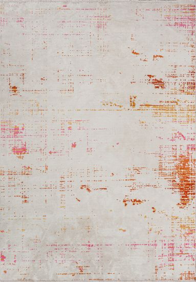 Gleam Cream & Orange Abstract Bedroom Rug