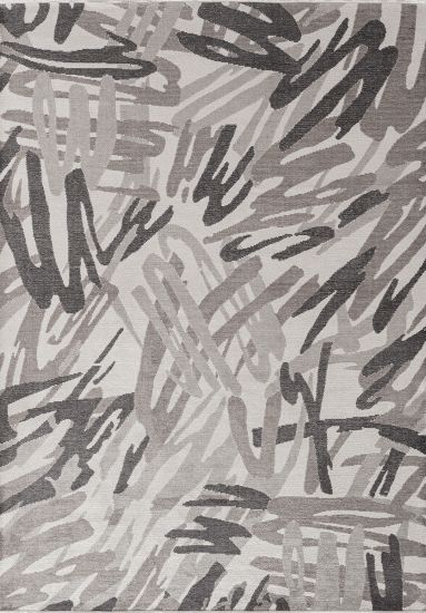Gleeful Cream & Grey Abstract Bedroom Rug