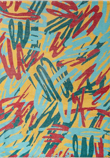 Abstract Multicolour Gleeful Outdoor Rug