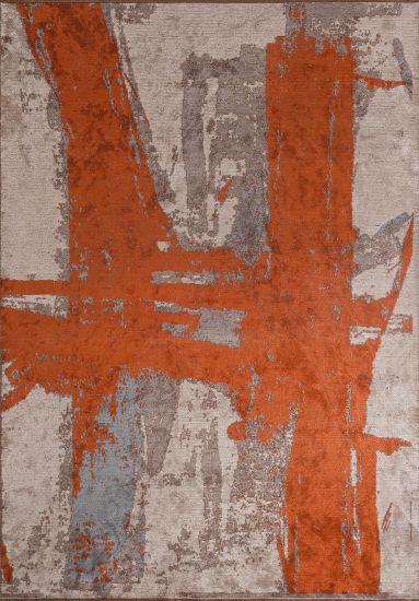 Paradigm Orange Brown Abstract Rug