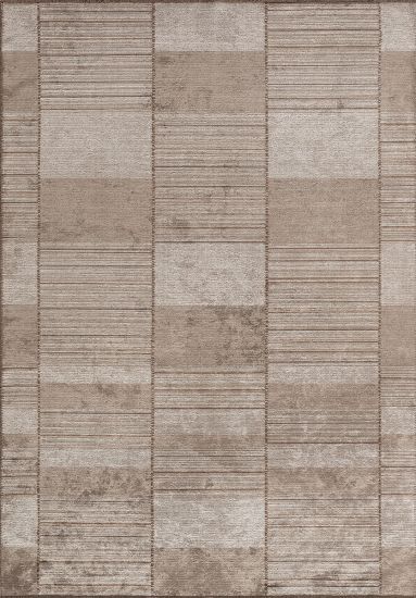Bright Brown & Cream Geometric Outdoor Rug