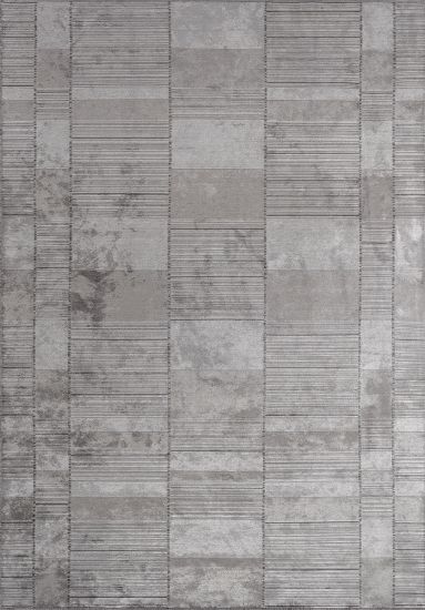 Bright Grey Geometric Area Rug