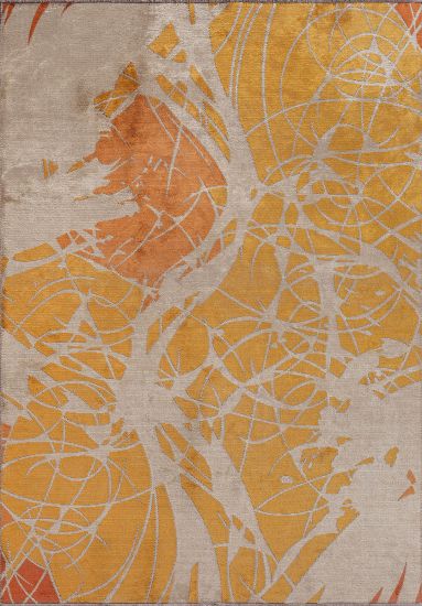 Abstract Yellow Beige Atelier Living Room Rug