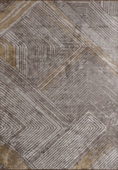 Geometric Beige & Brown Athena Area Rug