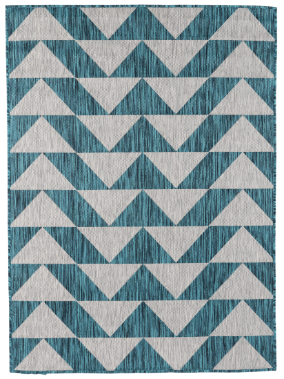Meadow Blue Grey Aztec Outdoor Area Rug