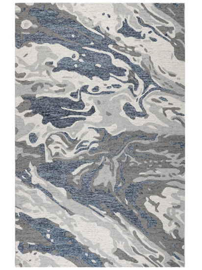 Modern Woolen Hand-Tufted Abstract Beige & Grey Living Room Rug