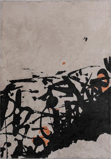 Exotic Grey & Black Abstract Rug