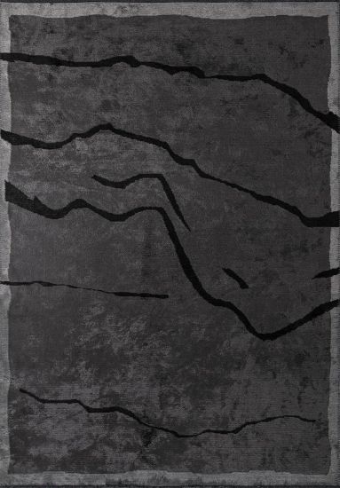 Indoor Grey & Black Anthem Abstract Rug