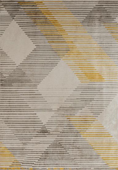 Ecstasy Grey & Yellow Geometric Area Rug