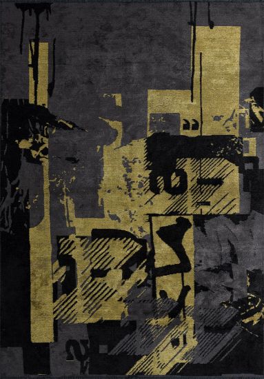 Entice Grey & Yellow Abstract Modern Rug
