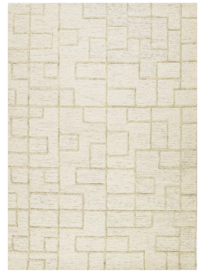 Modern Woolen Geometric Beige Living Room Rug