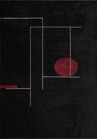 Accord Black Geometric Outdoor Rug