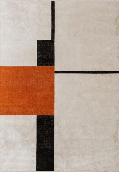 Geometric Cream Sizzle Bedroom Rug