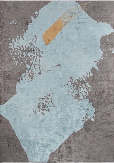 Lucency Blue & Grey Abstract Living Room Rug