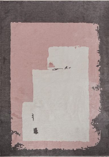 Equinoxo Grey & Pink Abstract Bedroom Rug