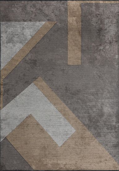 Florat Grey & Beige Geometric Modern Rug