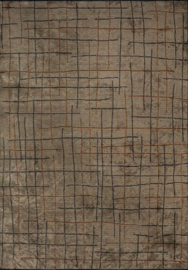 Charcoal Beige Abstract Outdoor Rug