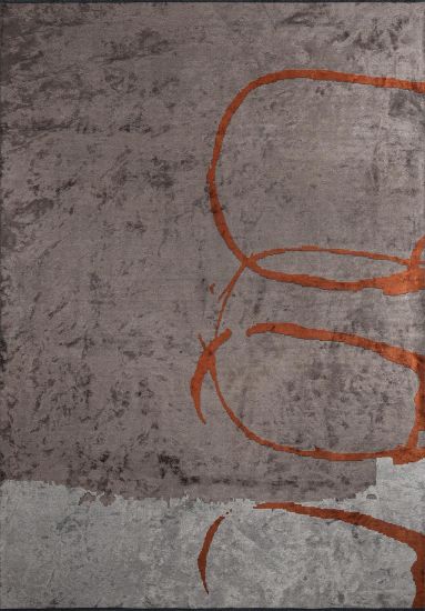 Fieesta Brown Abstract Modern Rug