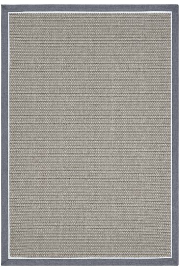 Sisal85 Black Grey Plain Bedroom Rug