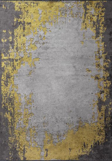 Frolic Grey & Yellow Abstract Modern Rug