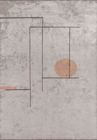 Geometric Grey & Brown Seraph Modern Rug