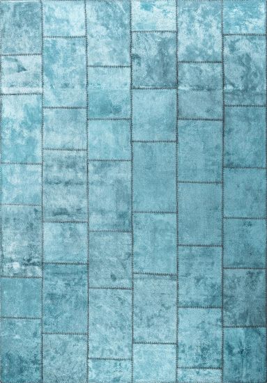 Fern Blue & Grey Geometric Modern Rug