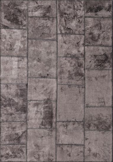 Fern Grey & Brown Geometric Modern Rug