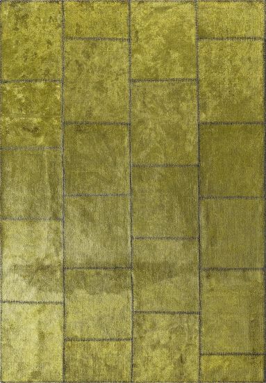 Fern Green Geometric Living Room Rug