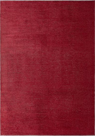 Red Plain Fresco Living Room Rug