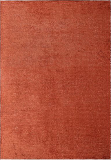 Fresco Orange Plain Modern Rug
