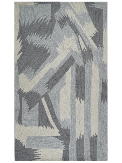 Modern Woolen Beige Grey Abstract Hand Tufted Rug