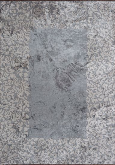 Ford Grey Bordered Living Room Rug