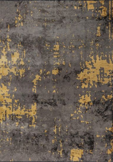 Celesta Grey & Black Abstract Dining Room Rug