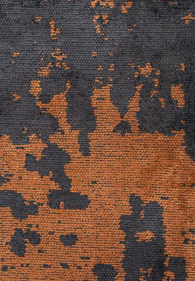 Celesta Grey & Orange Abstract Dining Room Rug