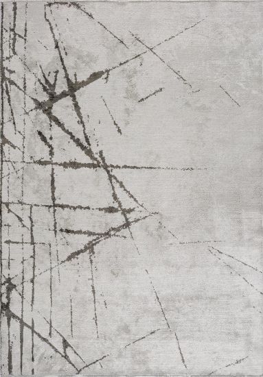 Elipse Grey Abstract Dining Room Rug