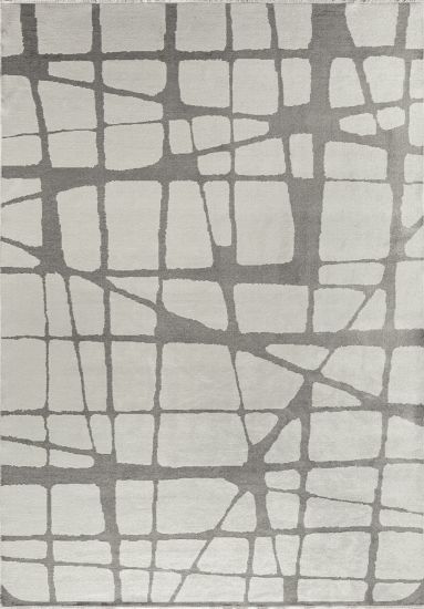 Elantro  Abstract Grey  Dining Room Rug