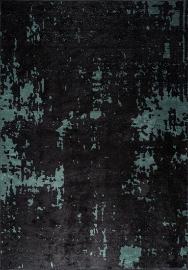 Celesta Black & Green Abstract Dining Room Rug