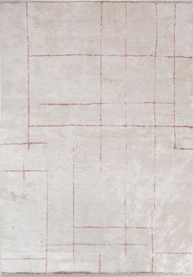 Ecclectic Grey & Pink Abstract Modern Area Rug