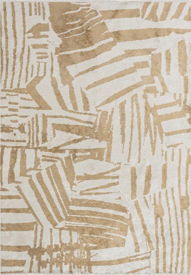Phoenix Abstract Cream & Brown Living Room Rug