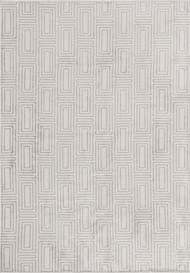 Eskew Cream & Grey Geometric Bedroom Rug