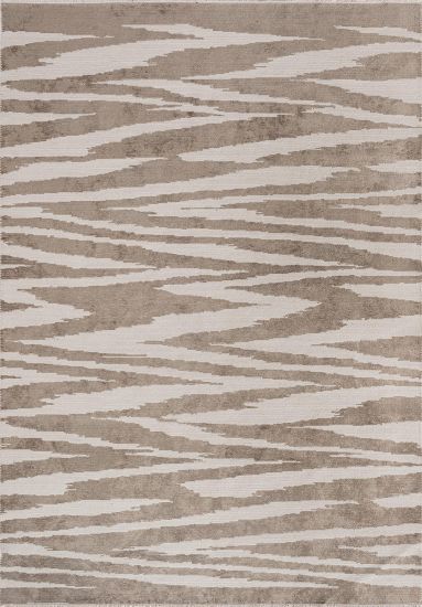 Eludee Cream & Brown Abstract Modern Rug