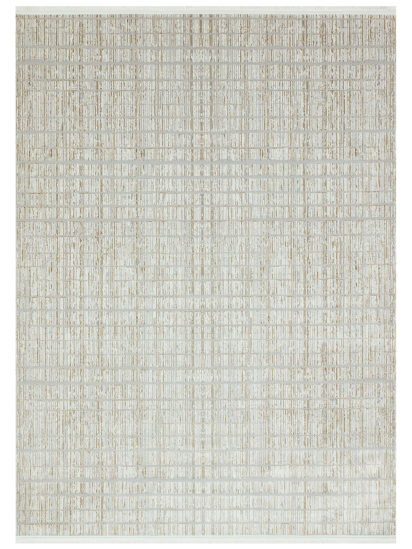 Regal Elegance Cream Beige Stripe Modern Rug