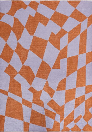 Erudo Violet & Orange Abstract Bedroom Rug