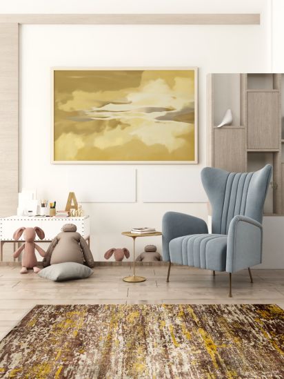 Contemporary Brown Abstract Hand Loom Rug