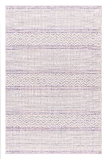 Verdant Purple Cream Bohemian Outdoor Area Rug