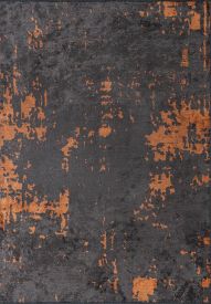 Celesta Grey & Orange Abstract Dining Room Rug