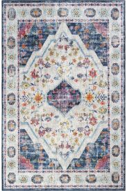 Private85 Grey Blue Modern Persian & Oriental Bedroom Rug